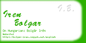iren bolgar business card