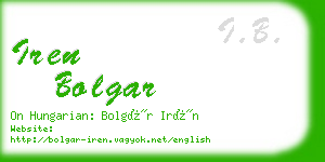 iren bolgar business card